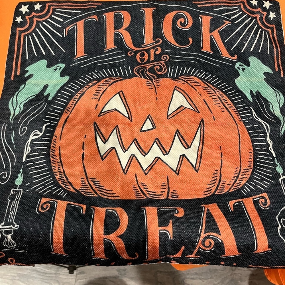 6/$25 Halloween Trick or Treat Pillow Cover - Picture 4 of 5